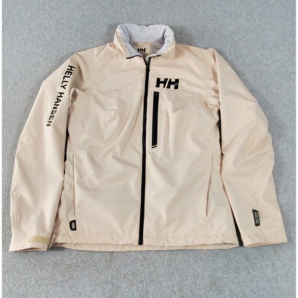 Helly Hansen Lifaloft Insulated Crew Jacket Beige Tan Womens Large Sailing Coat